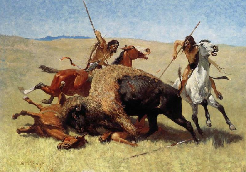Frederic Remington The Buffalo Hunt Germany oil painting art